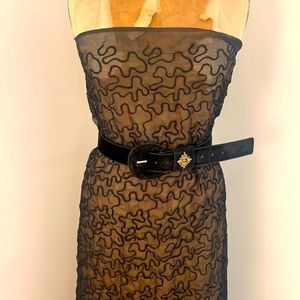 Vintage 80’s chiffon piece goods with embroidery